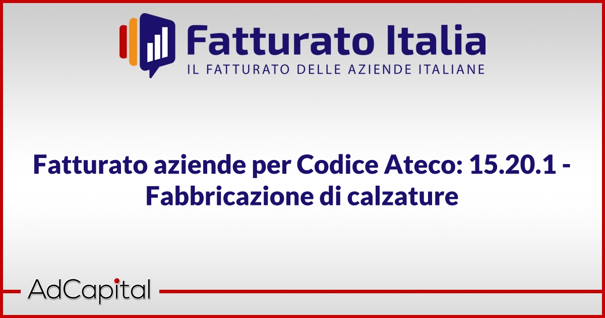 Fatturato aziende per Codice Ateco 15.20.1 Fabbricazione di